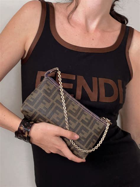 fendi mini pochette zucca|Fendi zucca bag vintage.